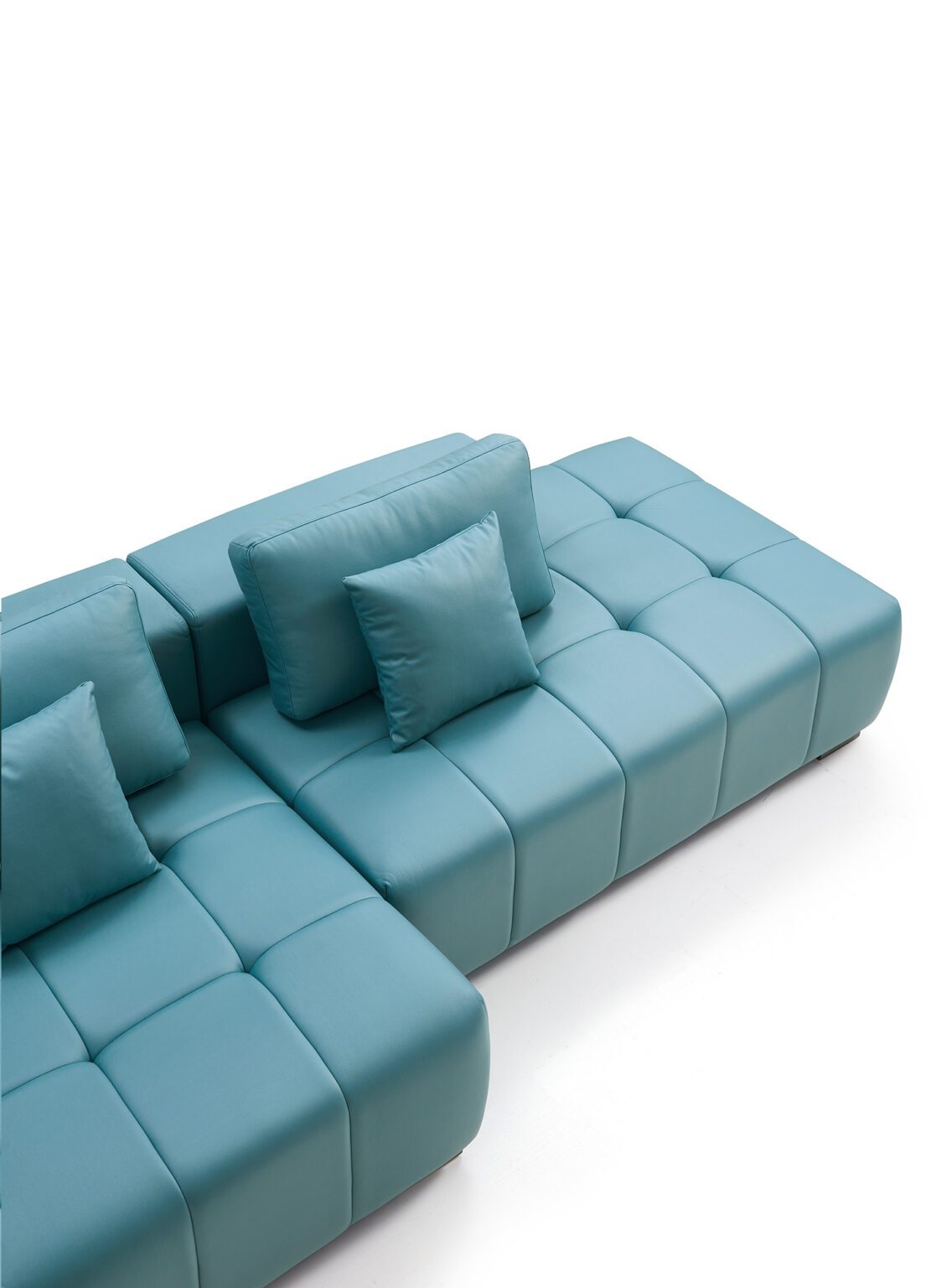 Woolcott L-Shape Sofa – Blue Green