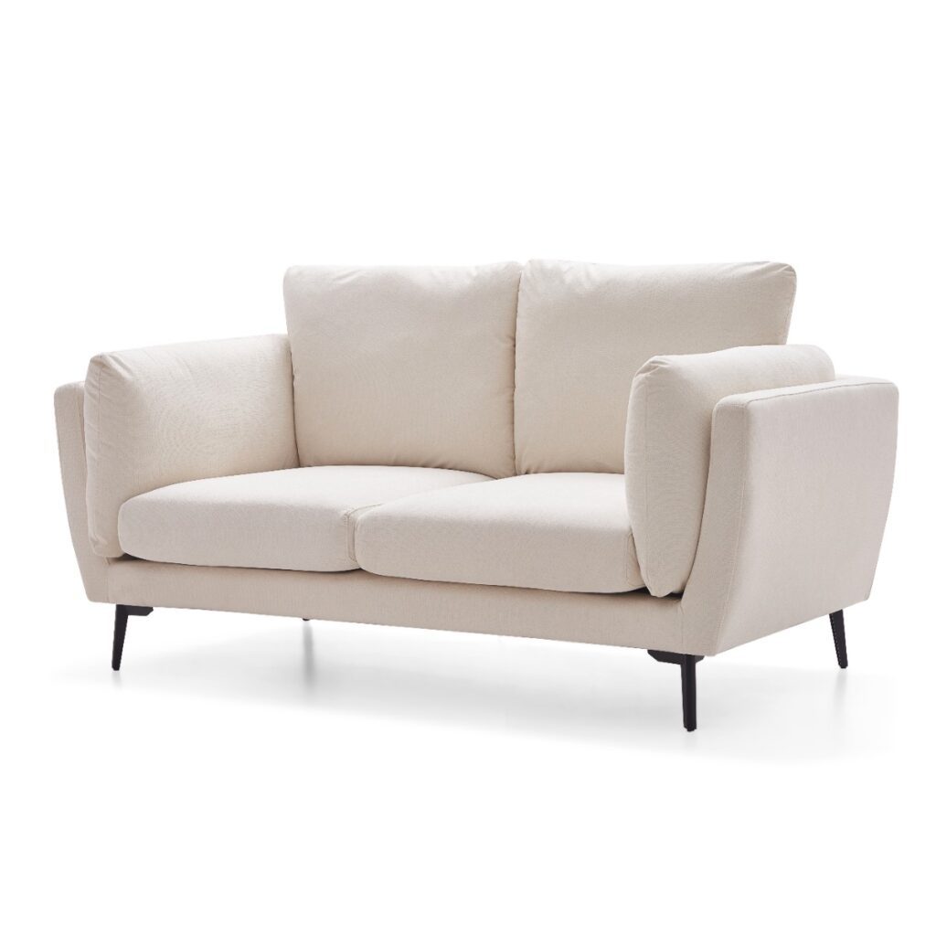 Aledwen 2-Seater Sofa – White Fabric