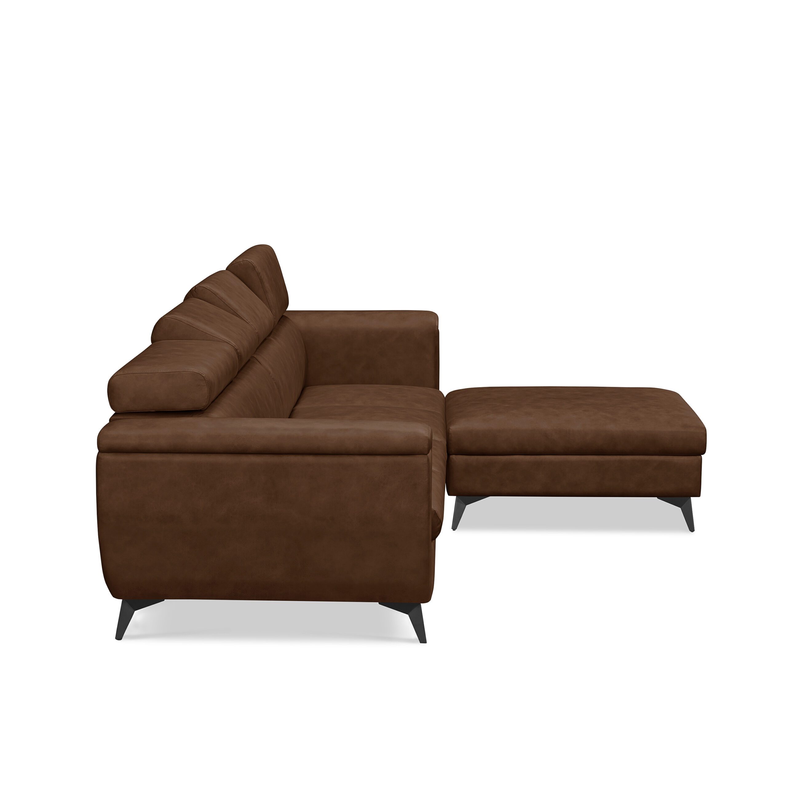 Alcina 4-Seater Leatheraire Fabric Sofa with Ottoman