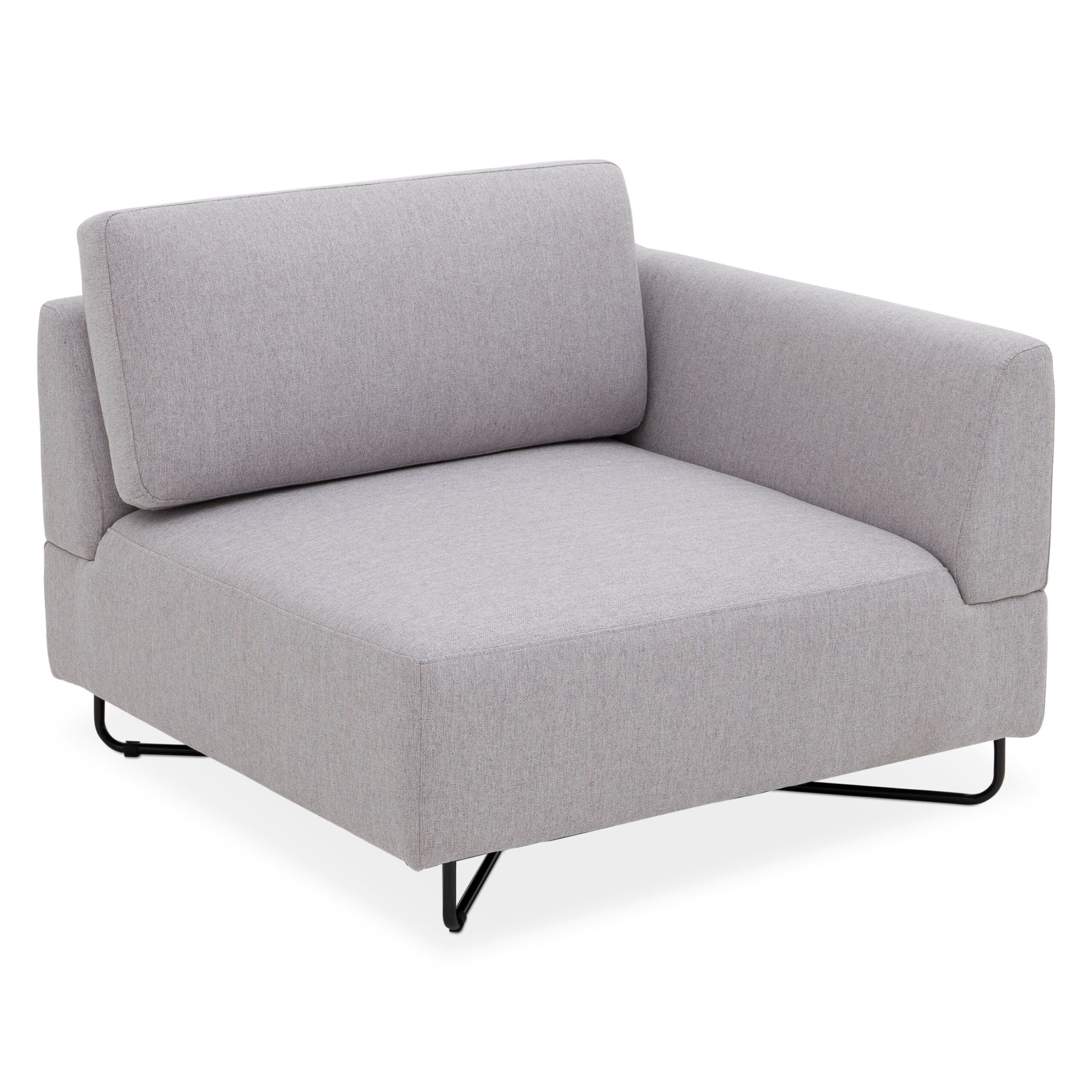 Scott 3-Seater Modular Sofa with Ottoman – Light Grey