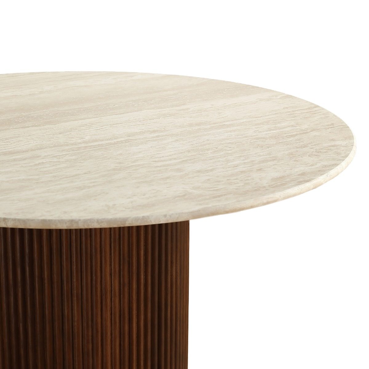 Oliva 1.1M Travertine Round Dining Table