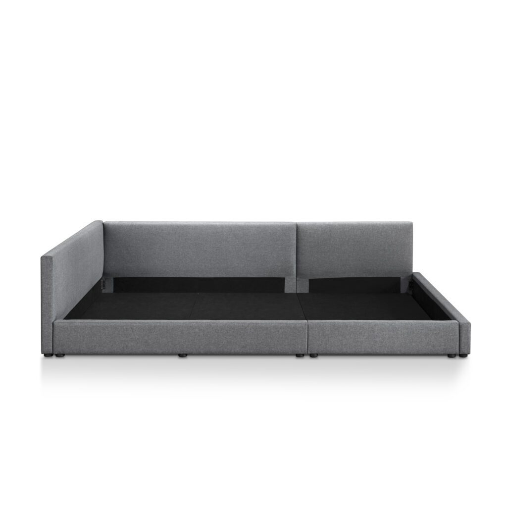 Lara Family Co-Sleeping Bed Frame Set – Queen + Single (Grey)