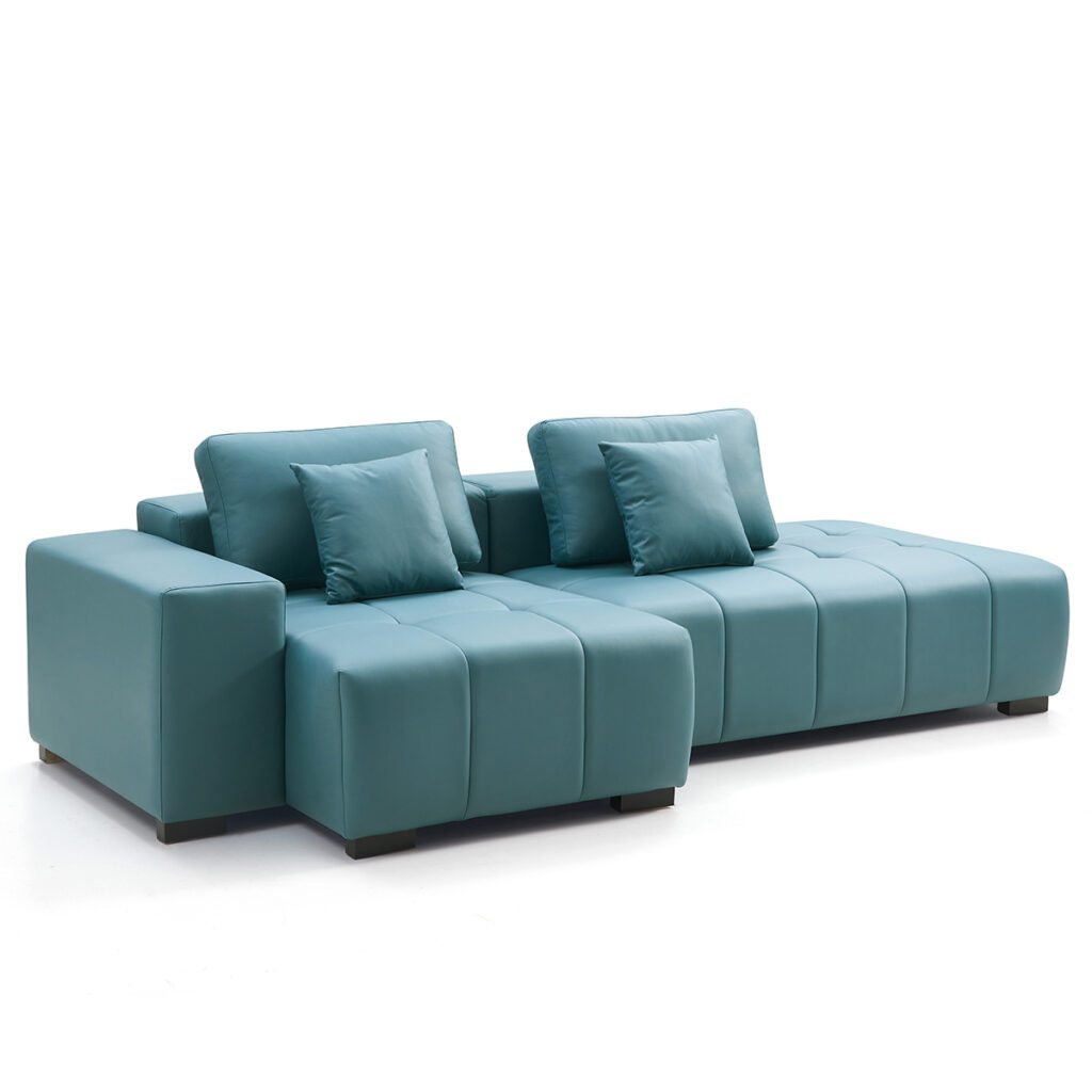 Woolcott L-Shape Sofa – Blue Green