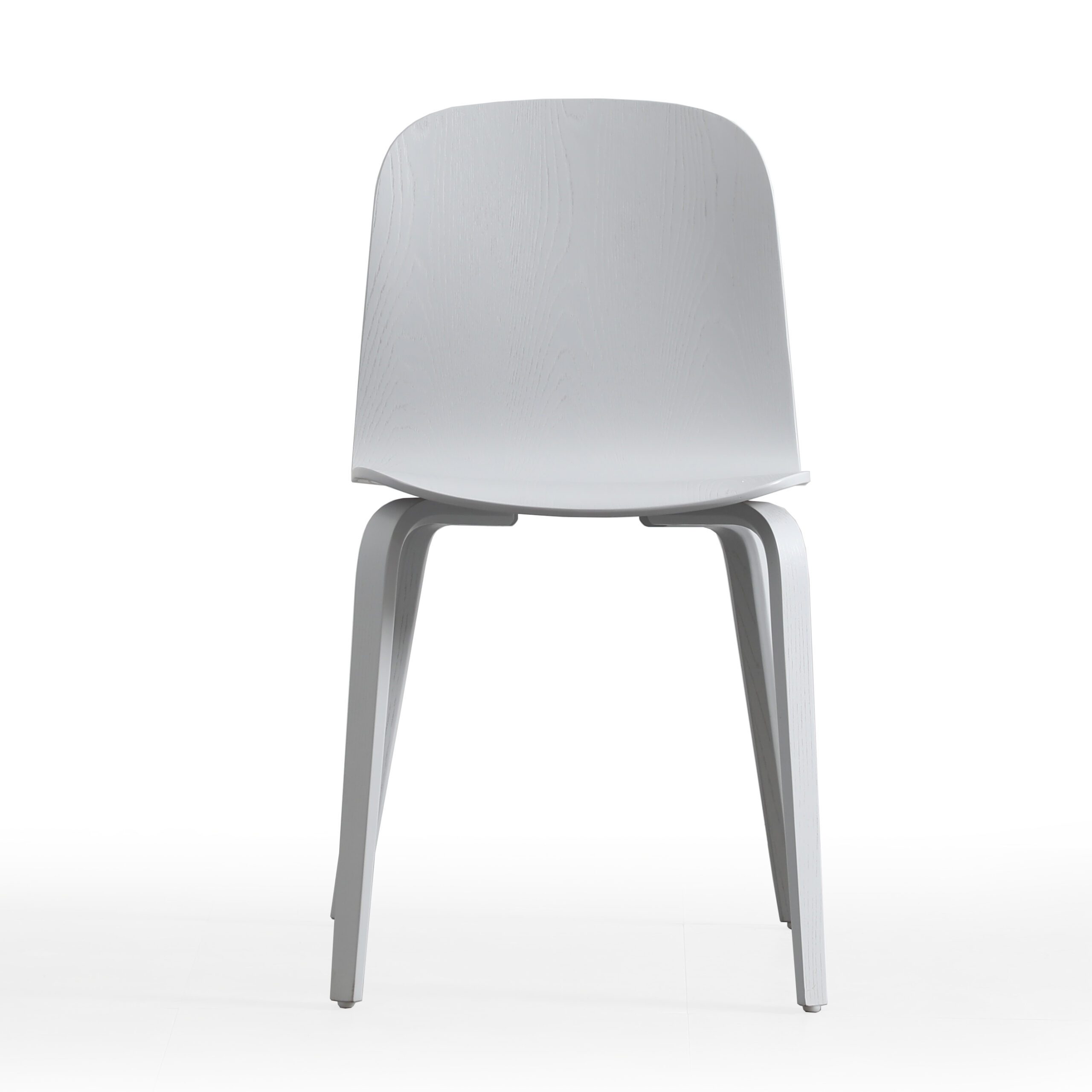 Koji Curved Oak Veneer Armless Chair