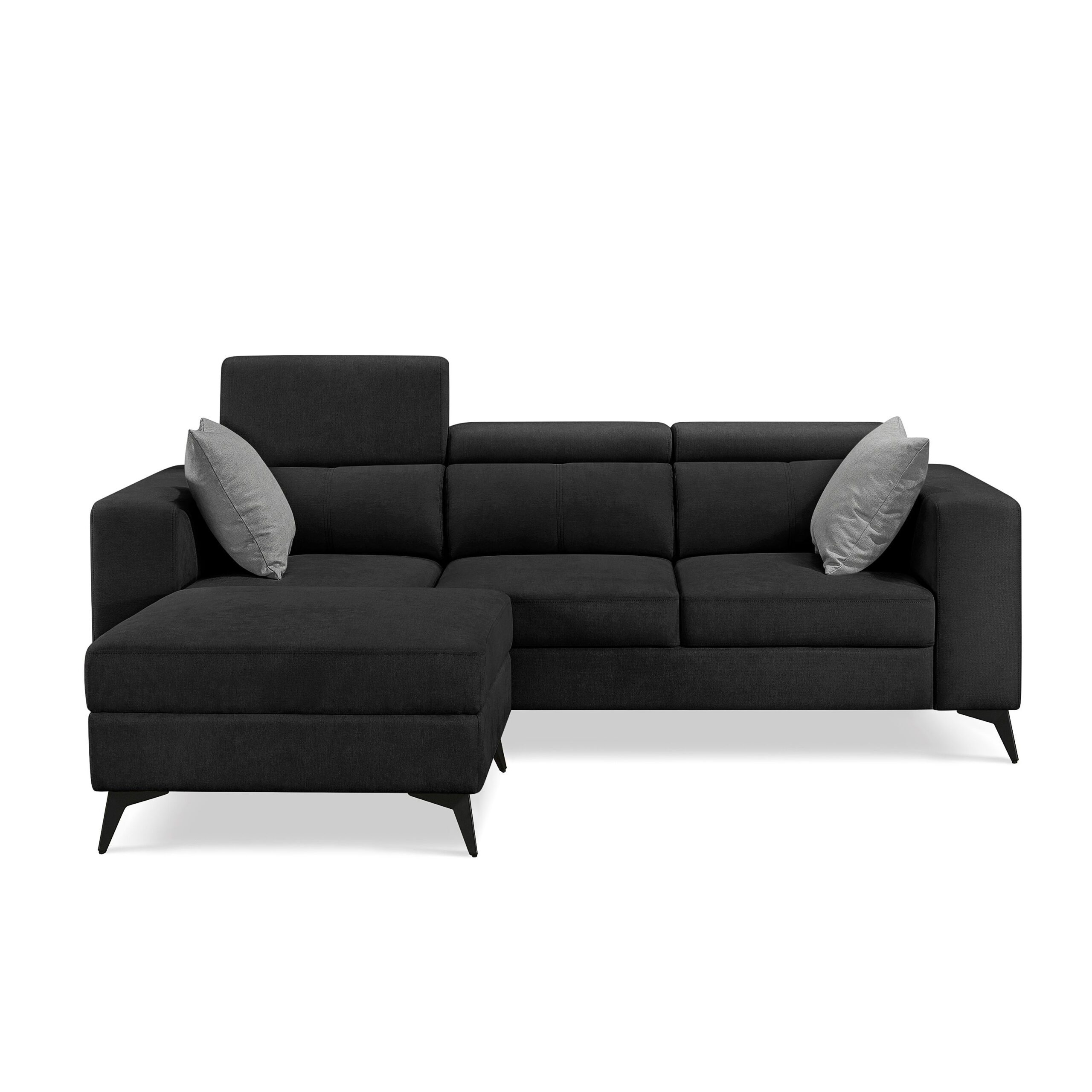 Adriano 2.15m 3-Seater Fabric Sofa with Ottoman