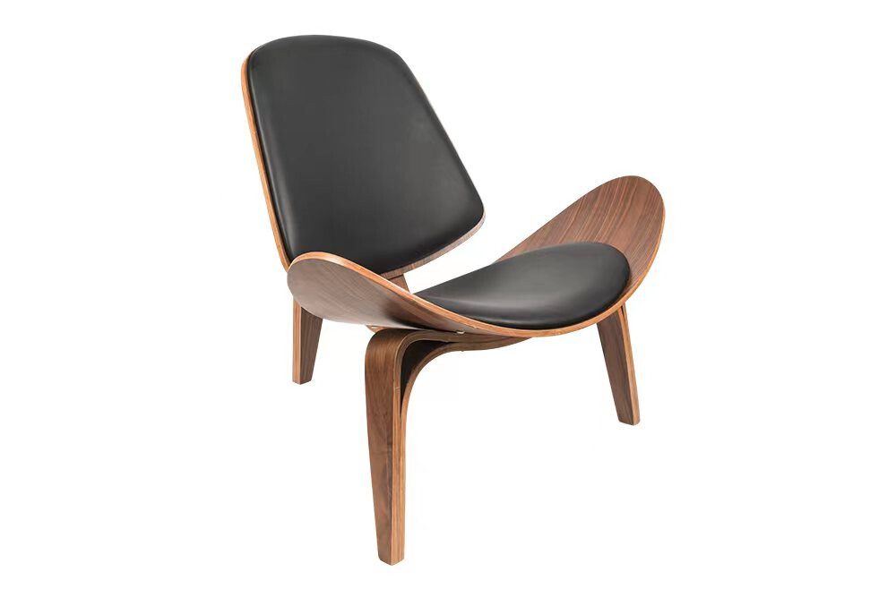 Tatum Walnut Veneer Accent Chair with PVC Upholstery
