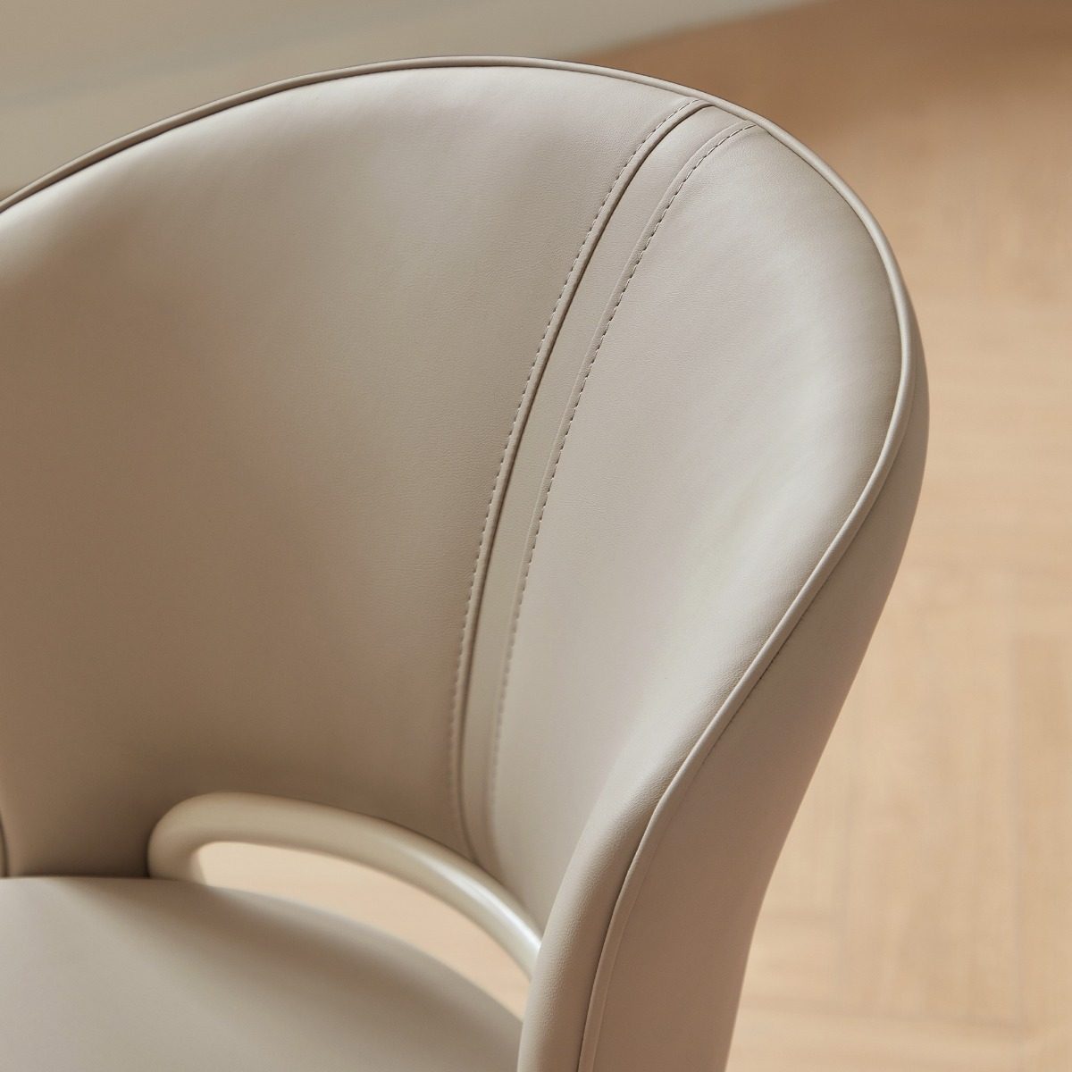 Anja Faux Leather Dining Chair – Taupe