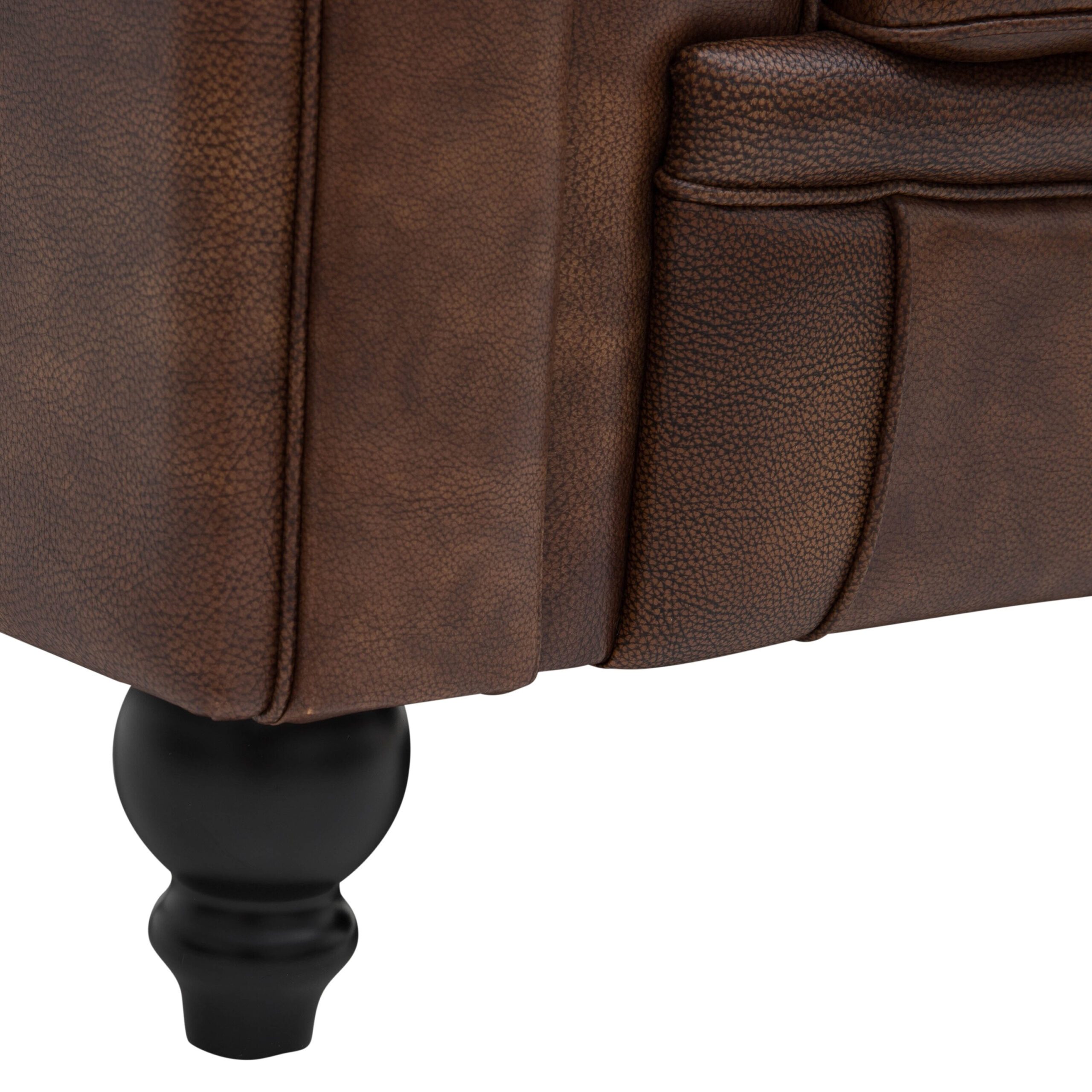 Benjamin Chesterfield Classical 3-Seater PU Leather Sofa