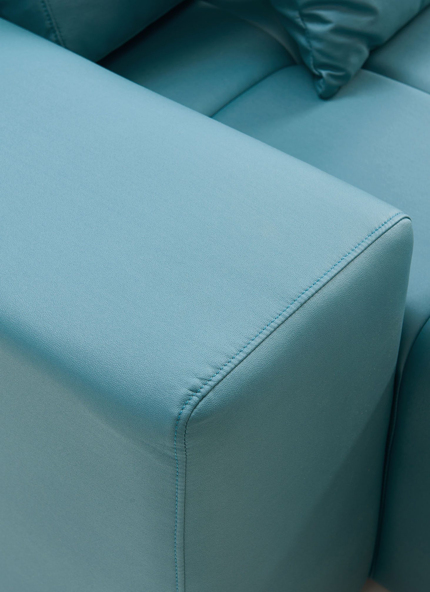 Woolcott L-Shape Sofa – Blue Green