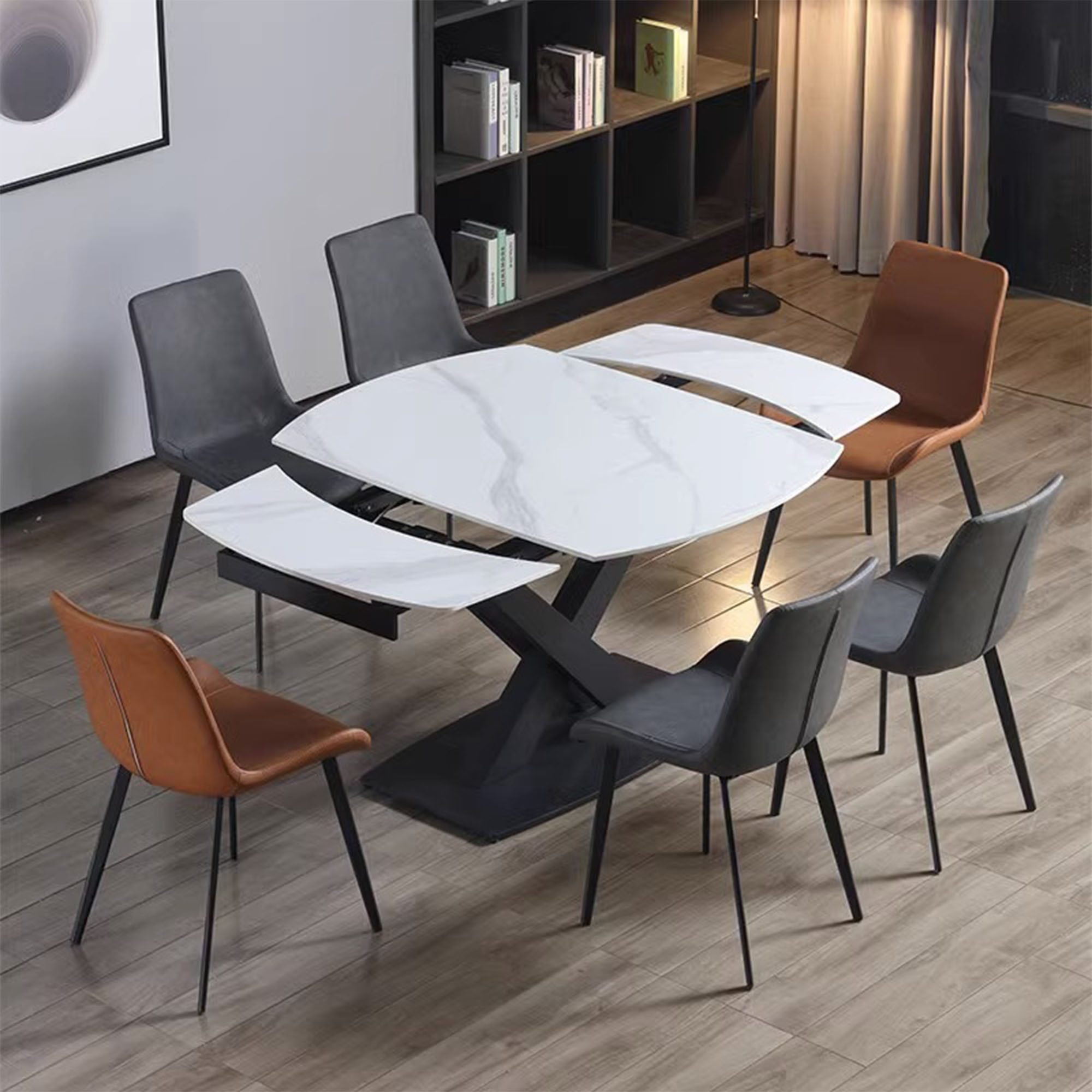 Hume Modern Extendable Sintered Stone Dining Table