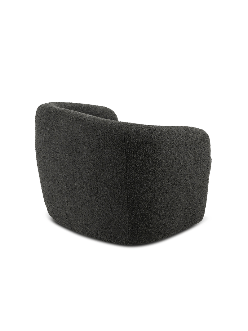 Elowen Curved Swivel Armchair – Boucle Fabric