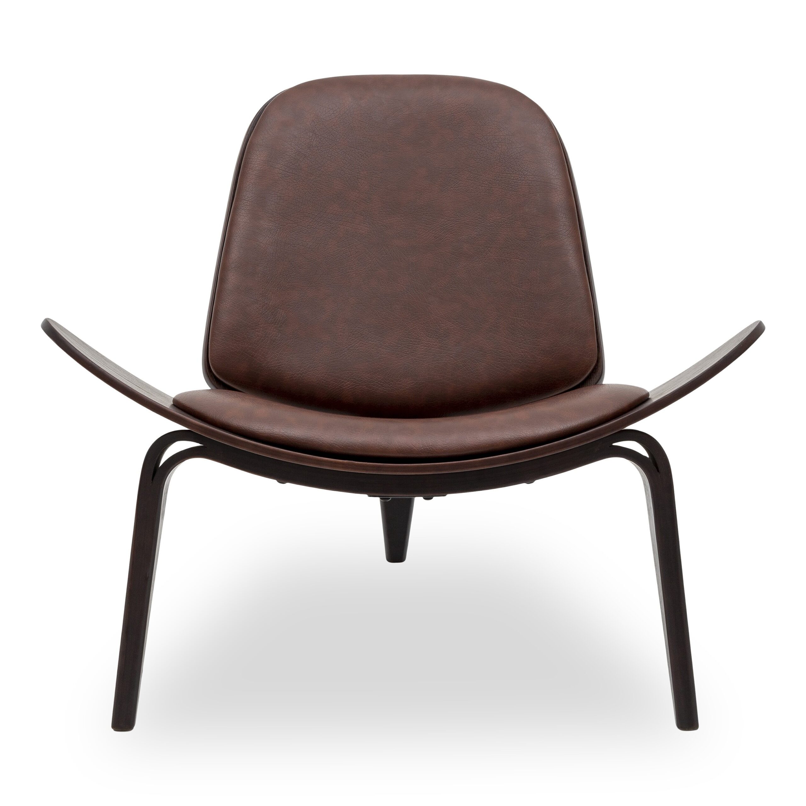 Tatum Walnut Veneer Accent Chair with PVC Upholstery
