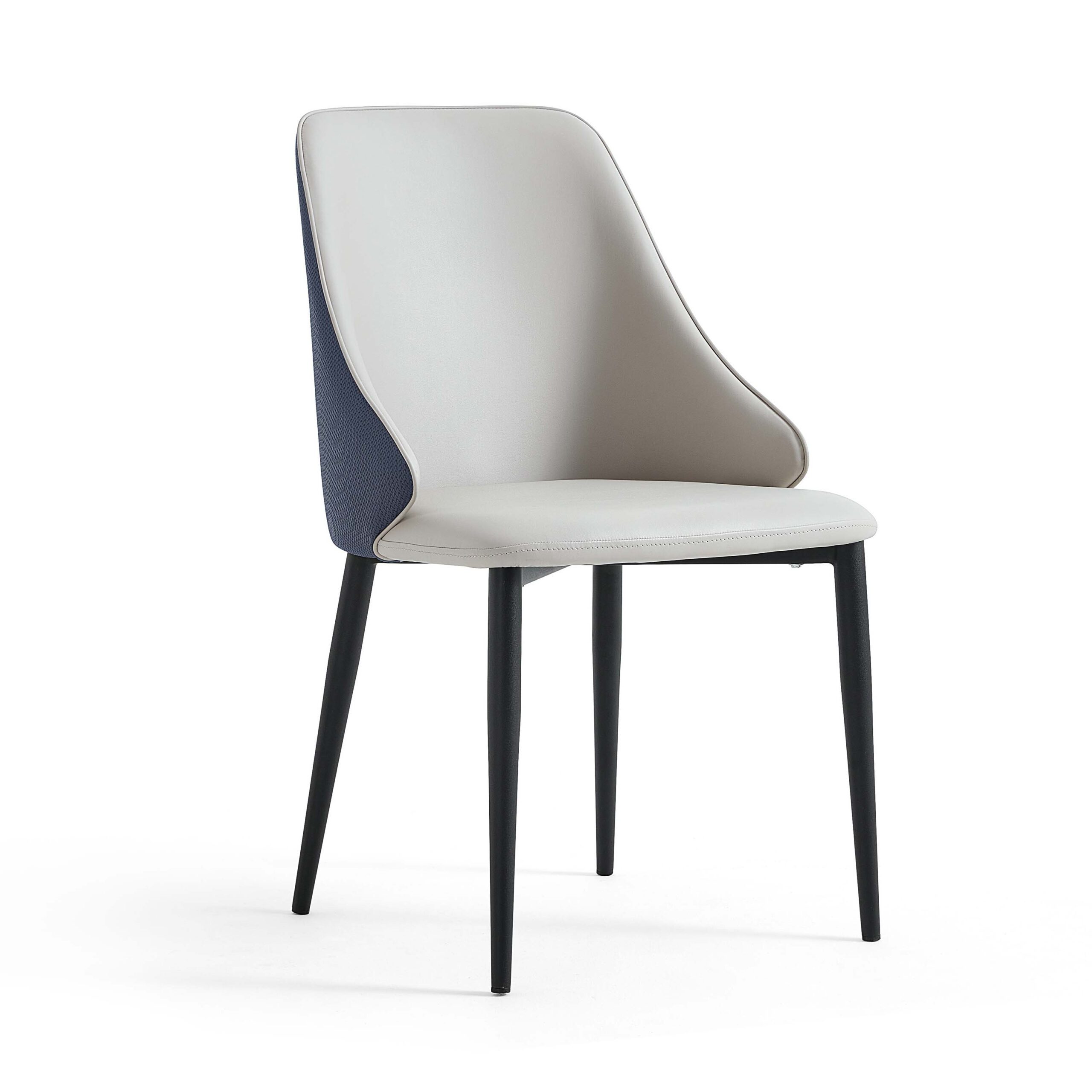 Yalene Faux Leather Chair – GreyBlue