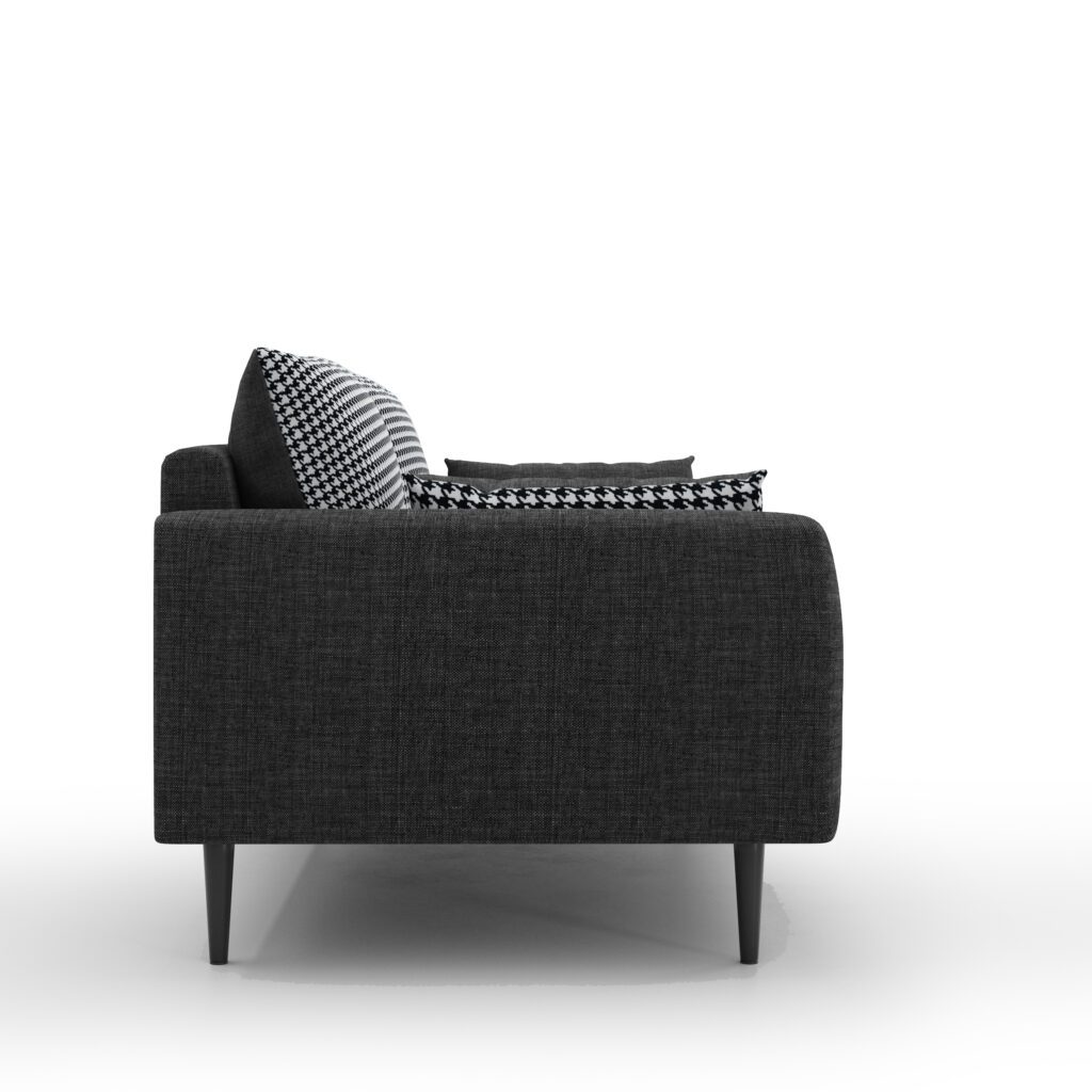 Wardell 2-Seater Sofa – Dark Grey Houndstooth