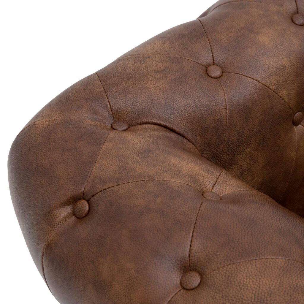 Benjamin Chesterfield Classical 3-Seater PU Leather Sofa