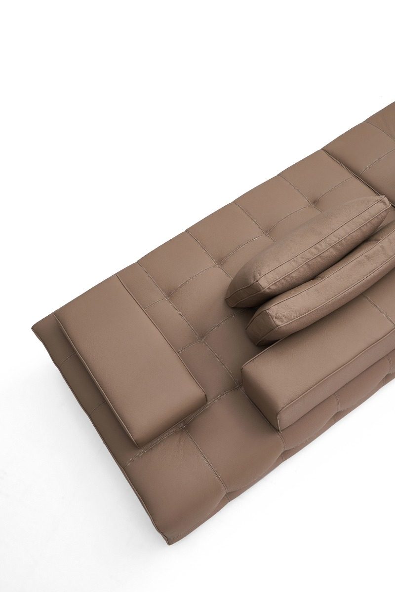 Talyessin 4-Seater Premium Leather Sofa – Dark Brown