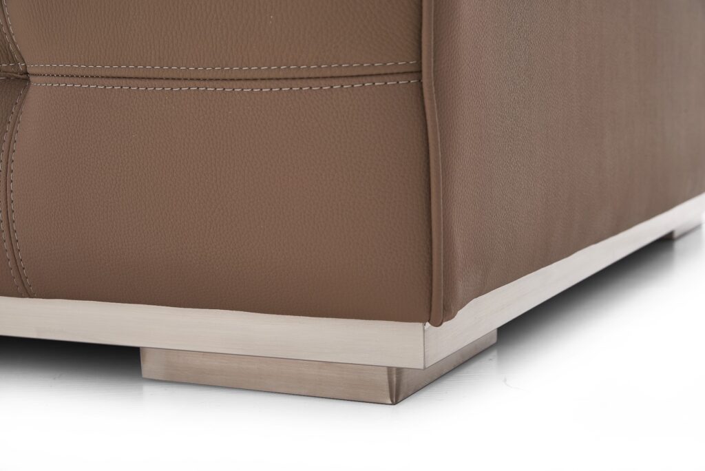 Talyessin 4-Seater Premium Leather Sofa – Dark Brown