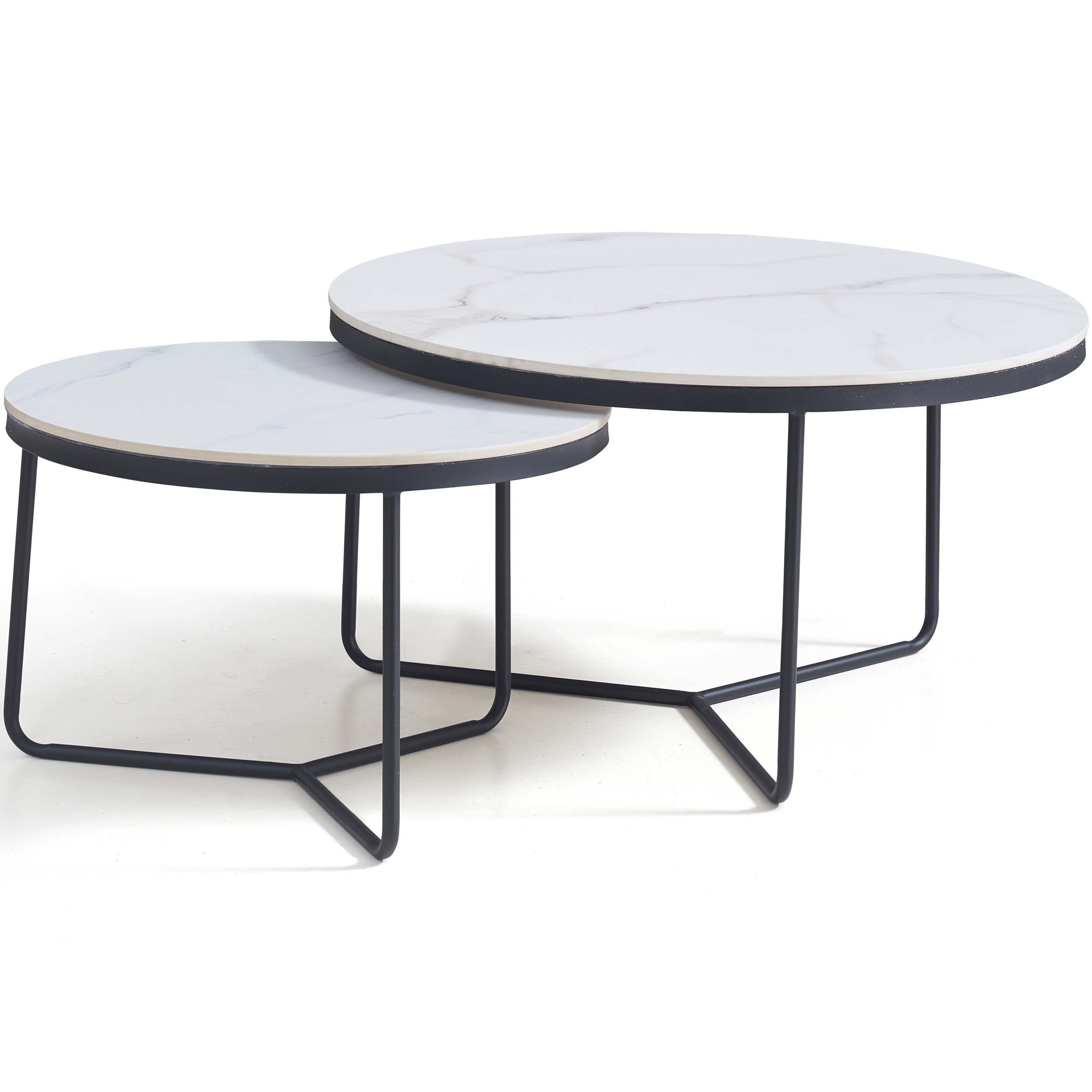 Jukka White Sintered Nesting Coffee Table Set