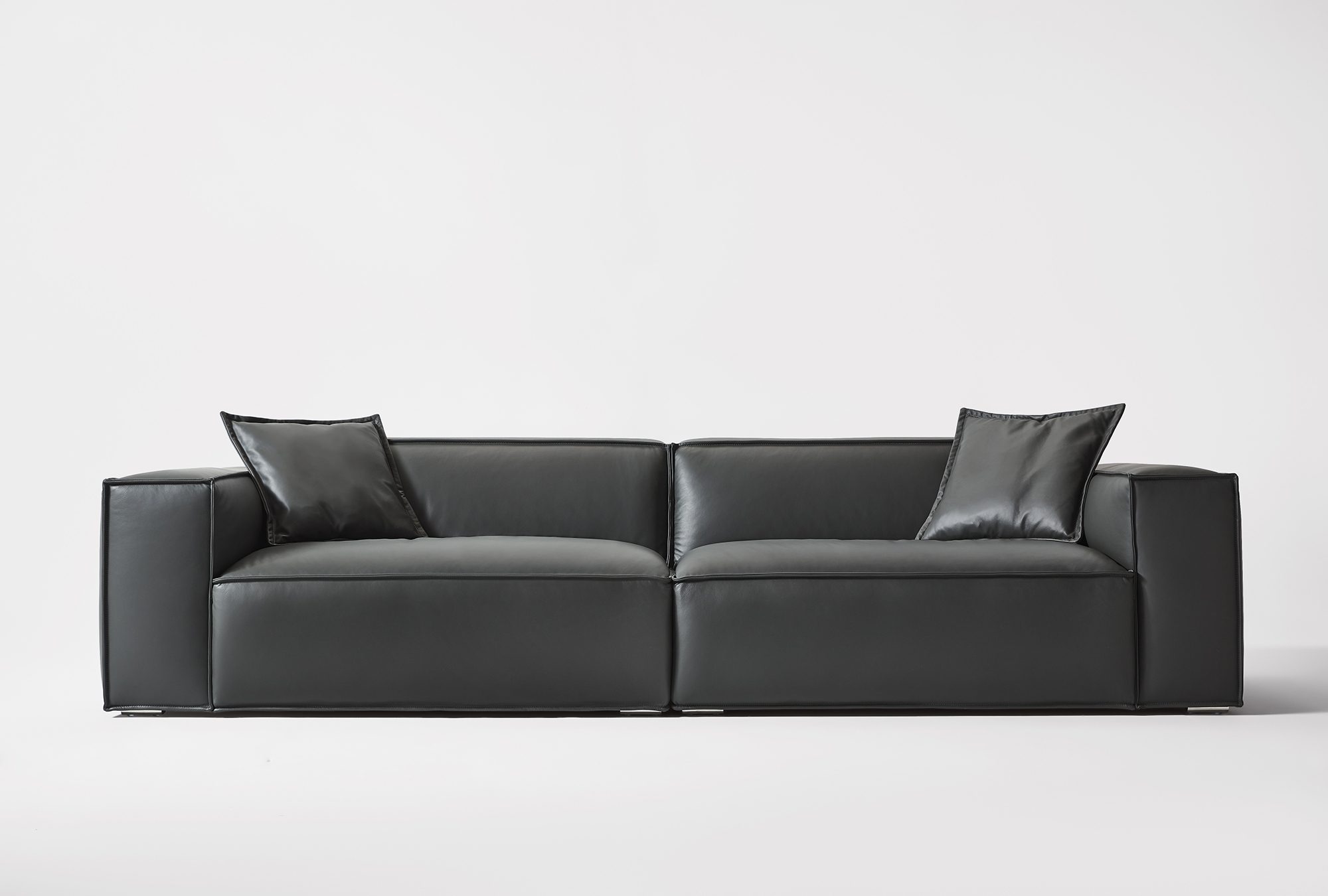 Odet 4-Seater Premium Genuine Leather Sofa with Ottoman