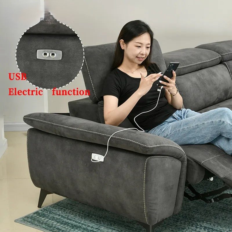 Moderno L-Shape 3-Seater Electric Recliner Sofa