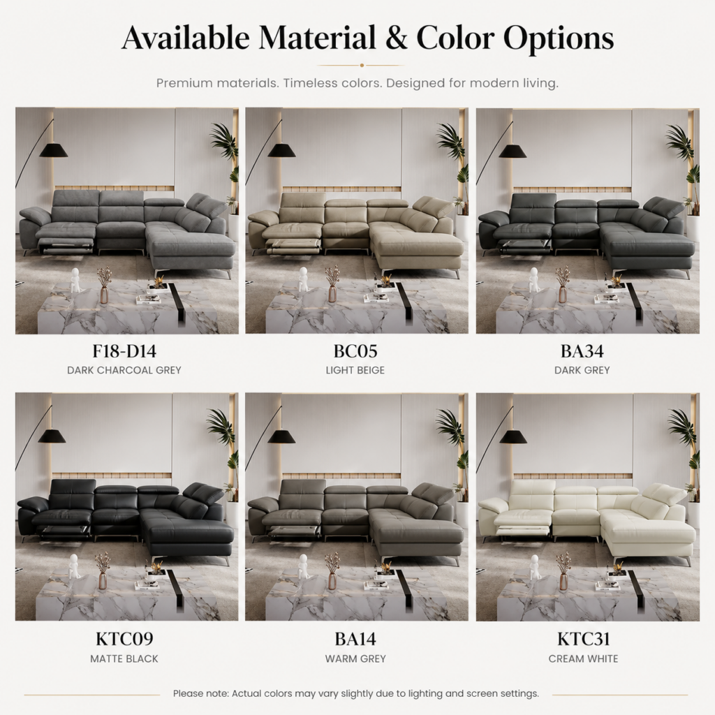 Moderno L-Shape 3-Seater Electric Recliner Sofa
