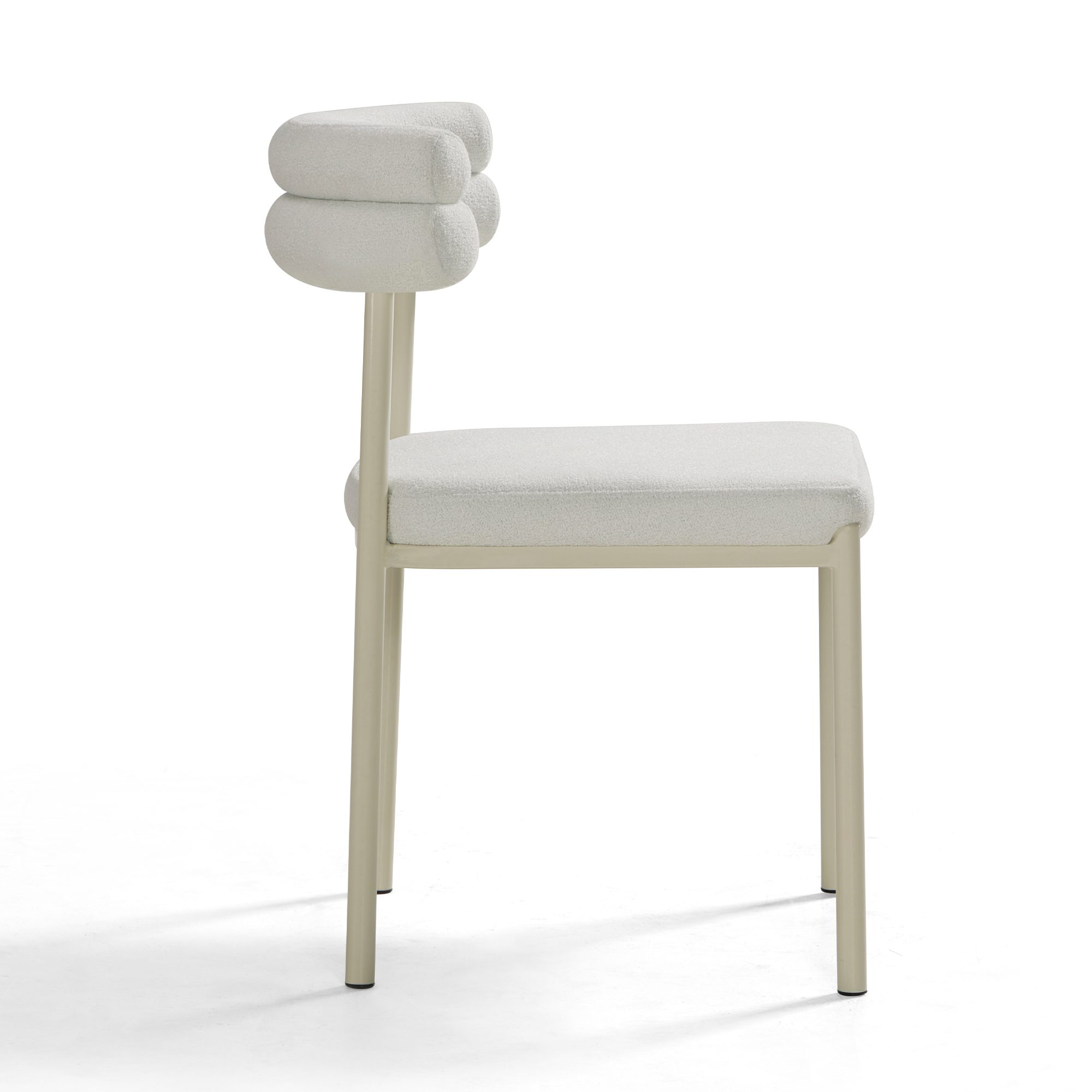 Aludra Sherpa Fleece Dining Chair – White