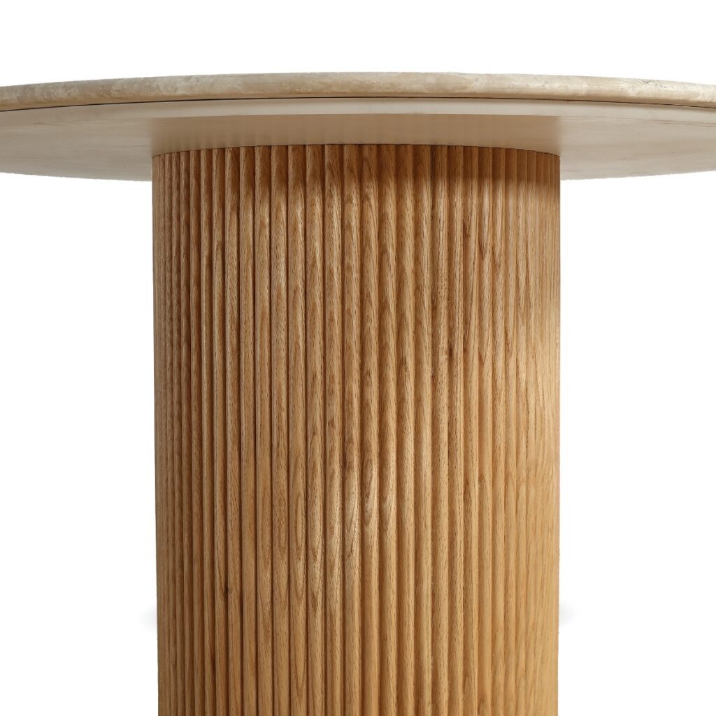 Oliva 1.1M Travertine Round Dining Table