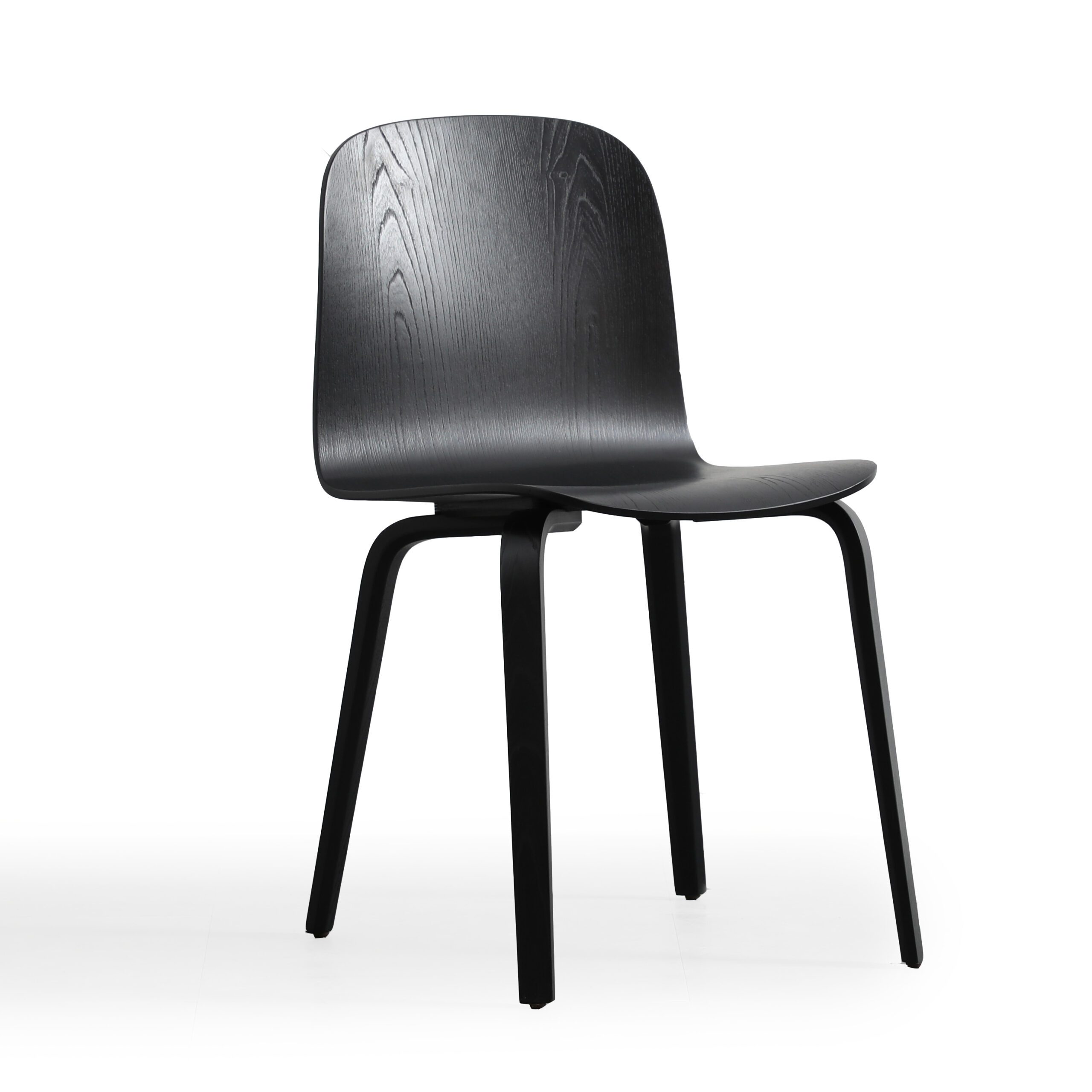 Koji Curved Oak Veneer Armless Chair