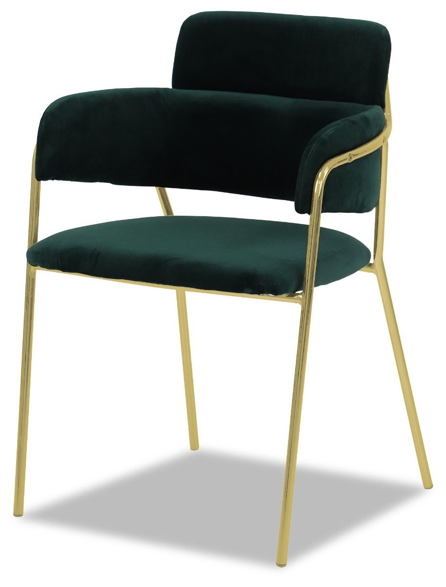 Emmiel Velvet Dining Chair with Gold Legs