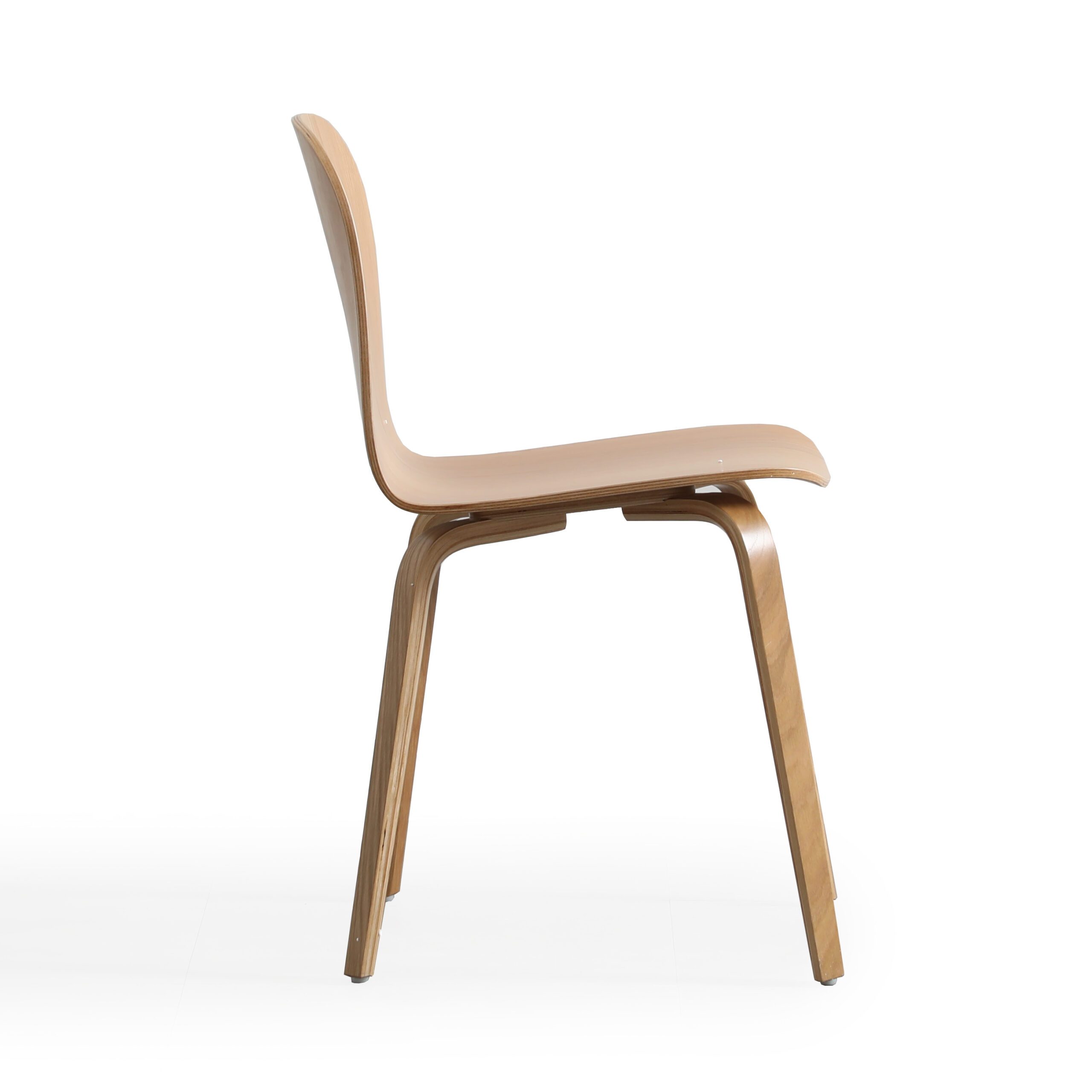Koji Curved Oak Veneer Armless Chair