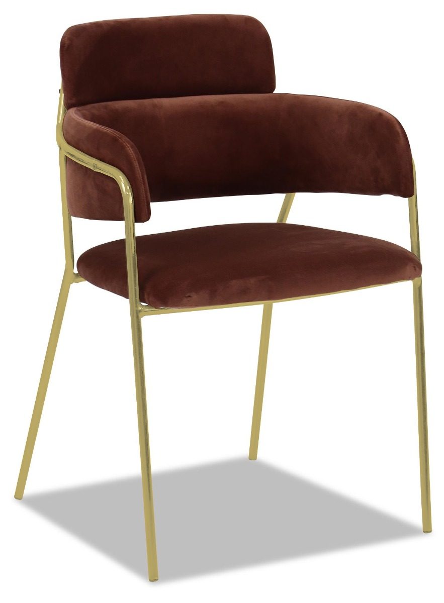 Emmiel Velvet Dining Chair with Gold Legs