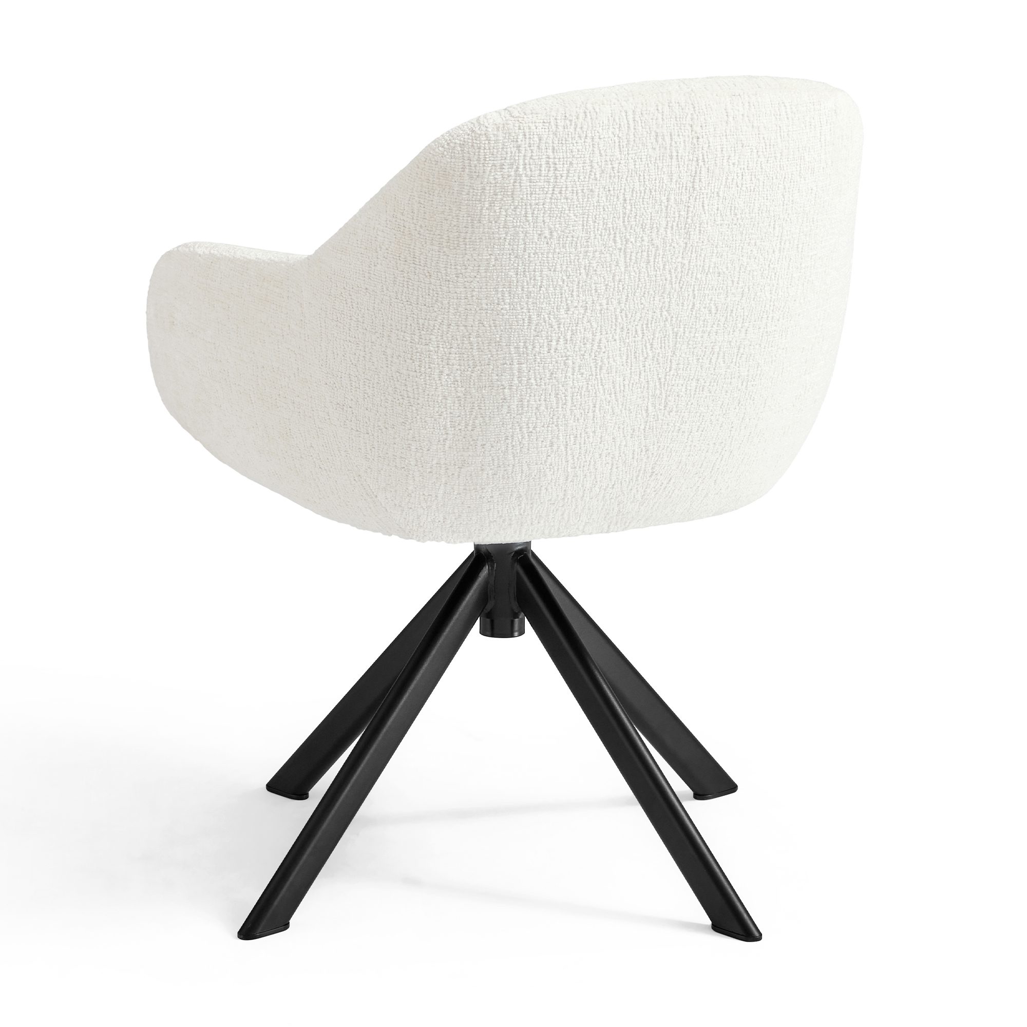 Shayne Velvet Linen Swivel Chair – Cream