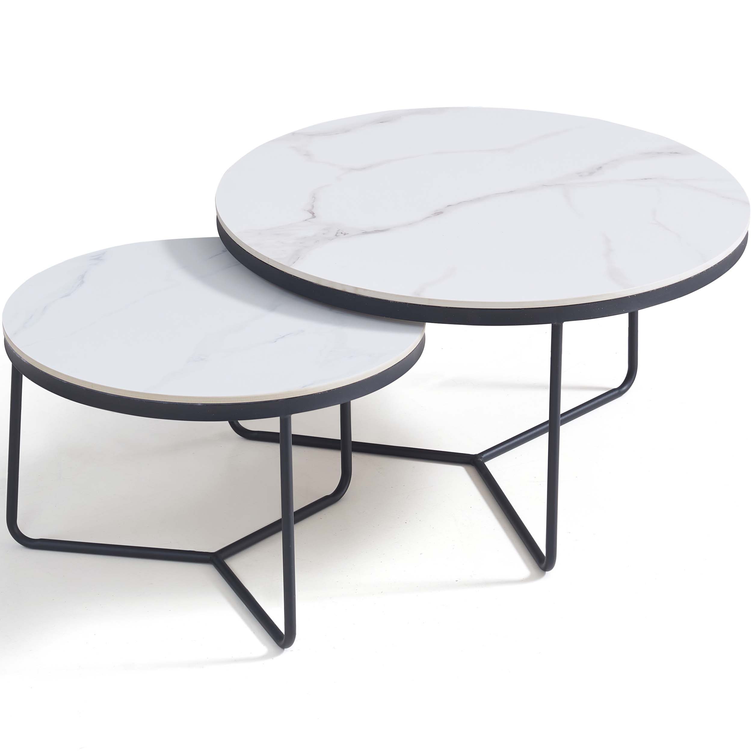 Jukka White Sintered Nesting Coffee Table Set