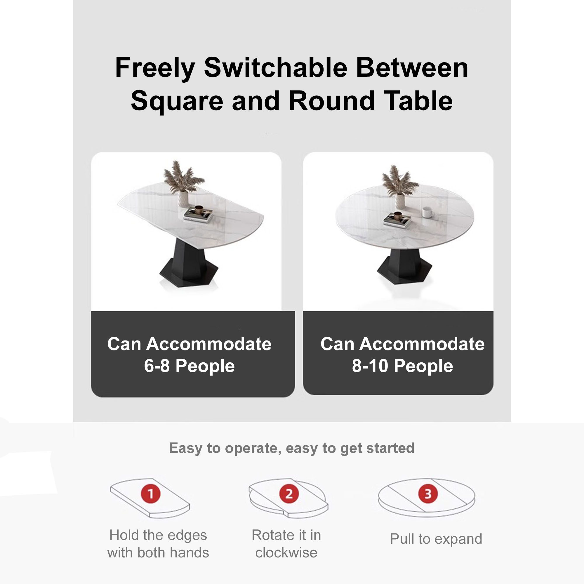 Harailt Modern Extendable Dining Table