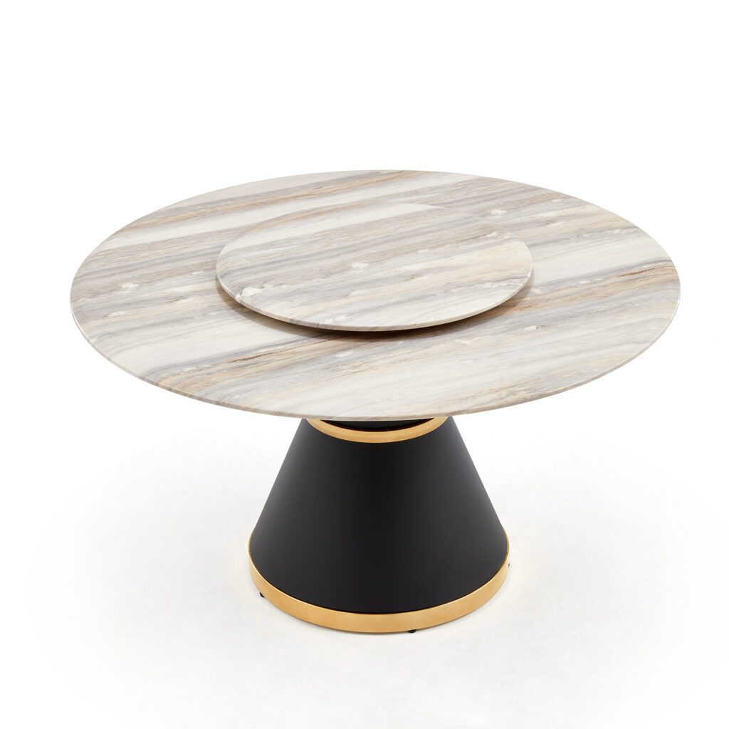 Barzig 1.35M Cultured Marble Round Dining Table