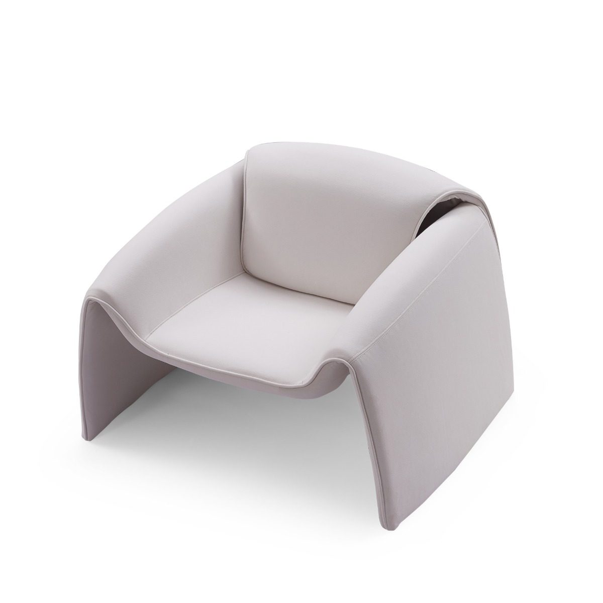 Gweir Modern White Fabric Armchair